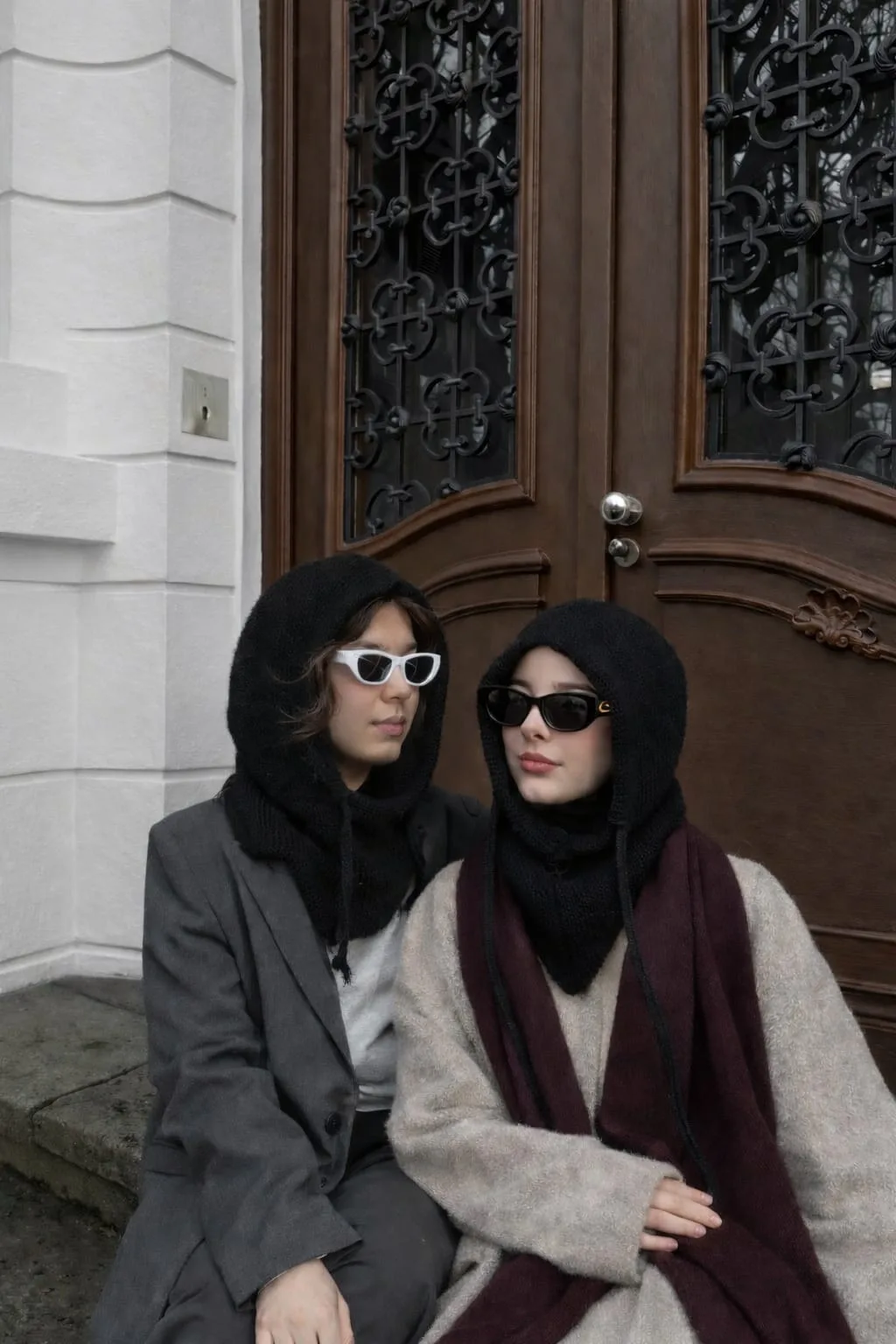 VELLORINA el örgüsü siyah balaclava – boyunluklu kış şapkası